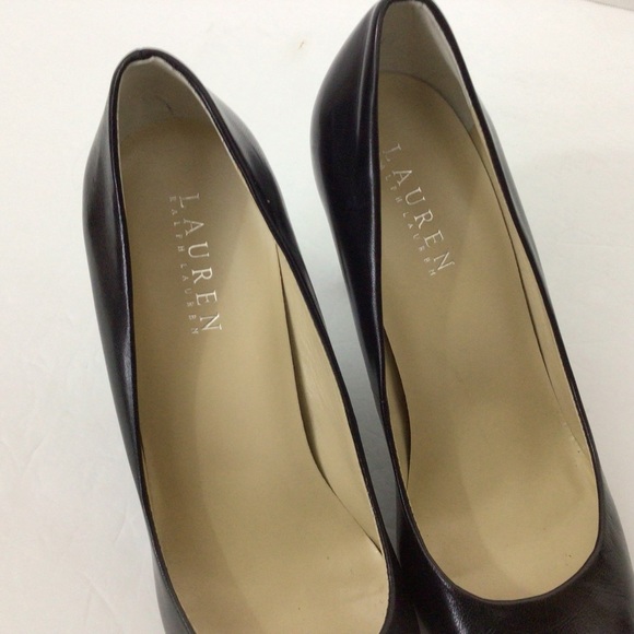 Ralph Lauren Zamora Black Leather Heels, 9B - Picture 6 of 8